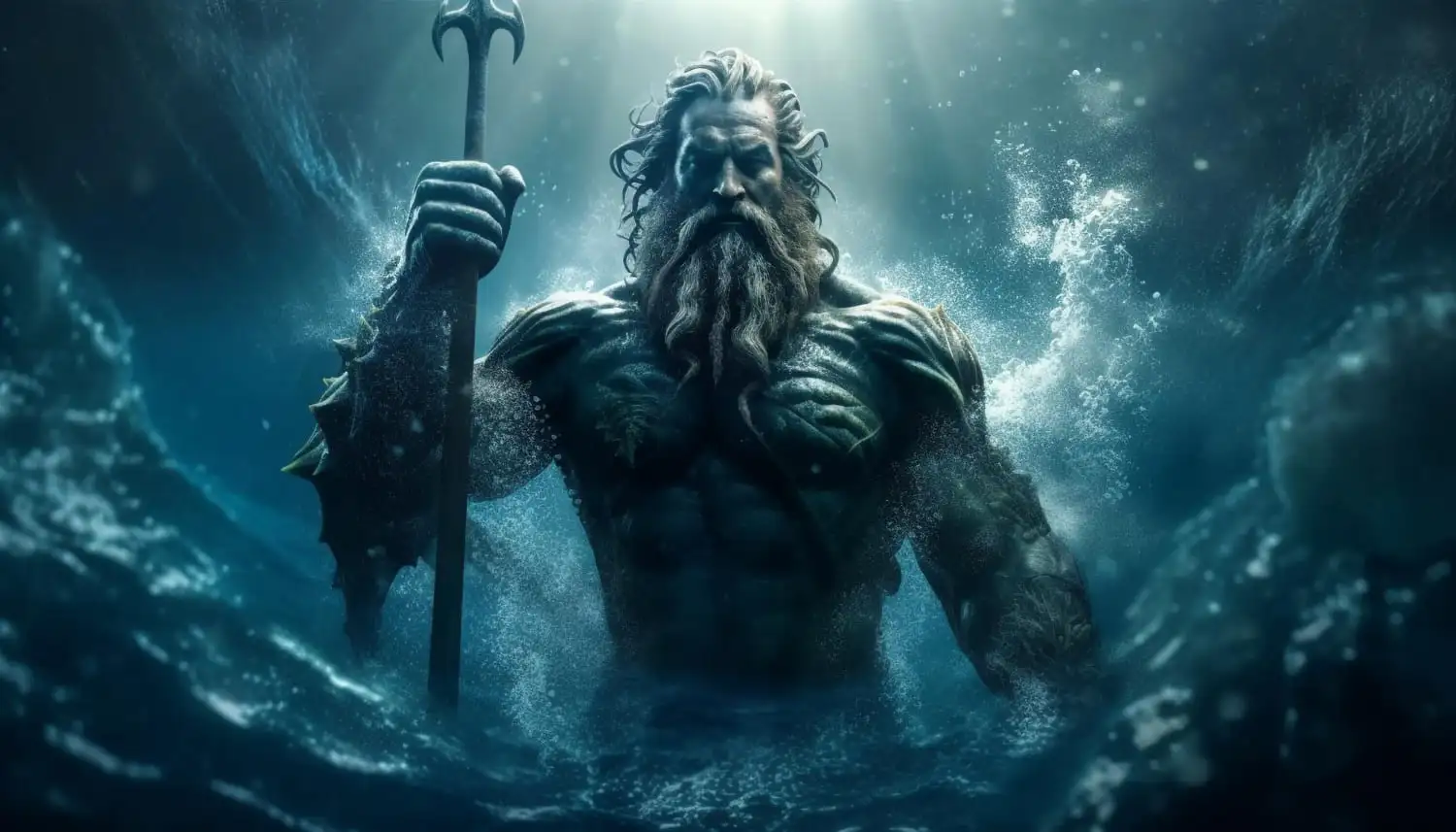 poseidon god of the sea illustration